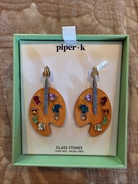 Piper Palette Drop Earrings with Multicolor Glass Stones